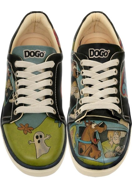 Kadın Vegan Deri Siyah Sneakers - Warner Bros Scooby Doo The Sneaky Machine Tasarım fiyatları