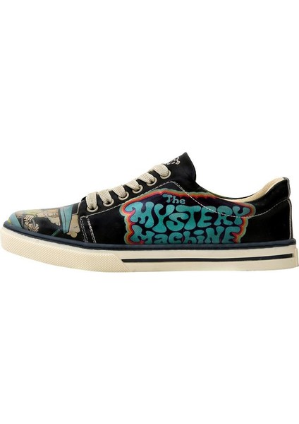 Kadın Vegan Deri Siyah Sneakers - Warner Bros Scooby Doo The Sneaky Machine Tasarım modelleri