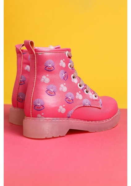 Johline Pembe Deniz Canlısı Baskılı Bağcıklı Işıklı Çocuk Bot indirimleri