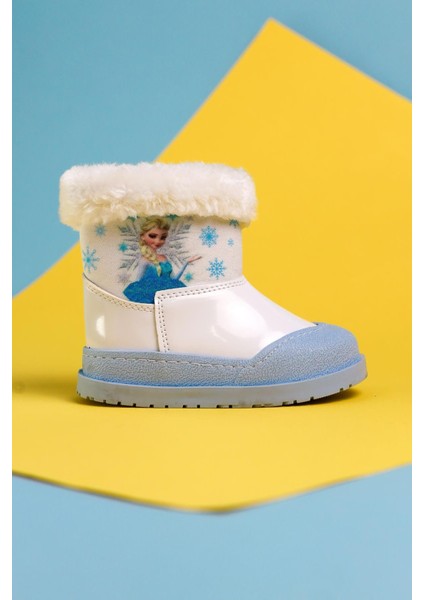 Elea Beyaz Çizgi Karakter Baskılı Içi Kürklü Bebe Bot