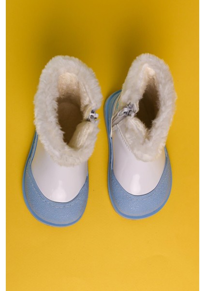 Elea Beyaz Çizgi Karakter Baskılı Içi Kürklü Bebe Bot modelleri