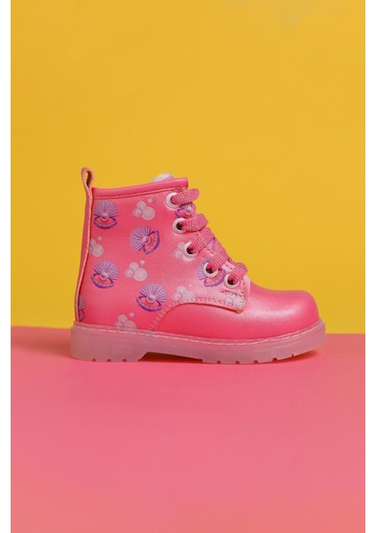 Gianna Pembe Deniz Canlısı Baskılı Bağcıklı Işıklı Bebe Bot