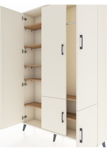 Arges Dolap 7 Raflı 5 Kapaklı Tek Askılı 132X30X195 Aytaşı-Aytaşı/çam fırsatları