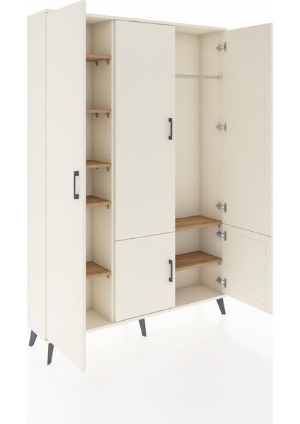 Arges Dolap 7 Raflı 5 Kapaklı Tek Askılı 132X30X195 Aytaşı-Aytaşı/çam indirimleri