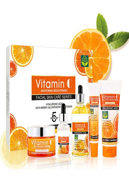 Vitamin C Yüz, Göz, Boyun, Beyazlatıcı, Canlandırıcı, , Anti Aging, Cilt Kusurları Karşıtı Set 5 Li
