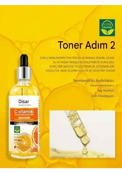 Vitamin C Yüz, Göz, Boyun, Beyazlatıcı, Canlandırıcı, , Anti Aging, Cilt Kusurları Karşıtı Set 5 Li