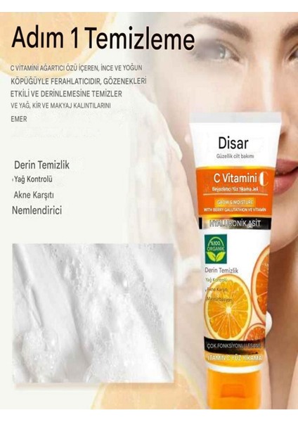 Vitamin C Yüz, Göz, Boyun, Beyazlatıcı, Canlandırıcı, , Anti Aging, Cilt Kusurları Karşıtı Set 5 Li