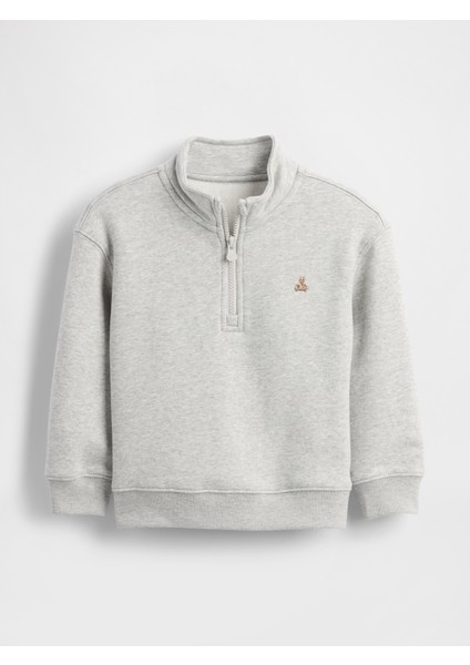 Erkek Bebek Gri Vintagesoft Yarım Fermuarlı Pullover Kazak modelleri