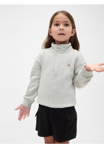 Erkek Bebek Gri Vintagesoft Yarım Fermuarlı Pullover Kazak fırsatları