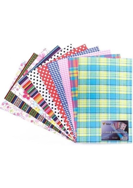 Lino Eva 50X70 Cm.10 Renk Kumaş Desenli 10'lu Paket
