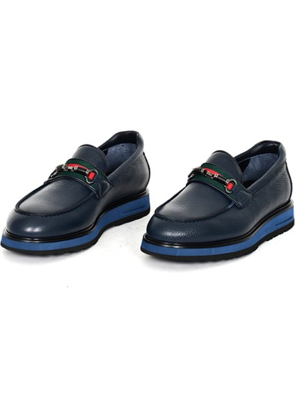 Hakiki Deri Lacivert Loafer Erkek Ayakkabı Eva Taban - 3718 fiyatları