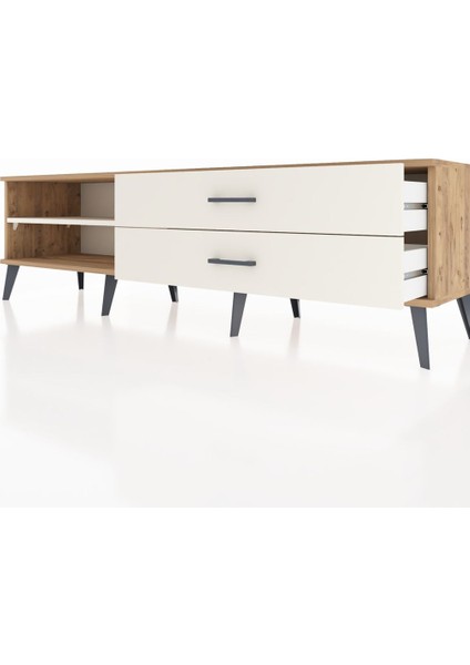 Hyperion Tv Ünitesi Tek Raflı 2 Çekmeceli 176X44X51 Çam-Aytaşı/aytaşı fırsatları