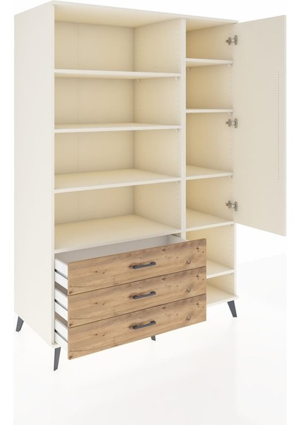 Kronos Dolap 9 Raflı 3 Çekmeceli Tek Kapaklı 132X59X195 Aytaşı-Aytaşı/çam indirimleri