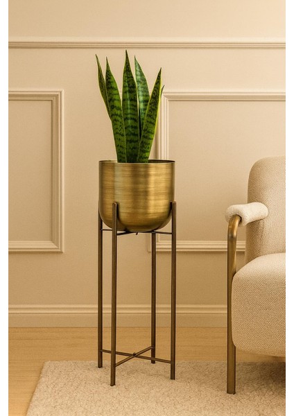 75 cm Gold Eskitme Ayaklı Saksılık Çap 20 cm fiyatları