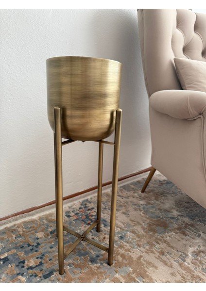 75 cm Gold Eskitme Ayaklı Saksılık Çap 20 cm modelleri