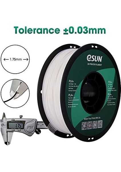 Esun Pla+ 1.75MM Beyaz fiyatları