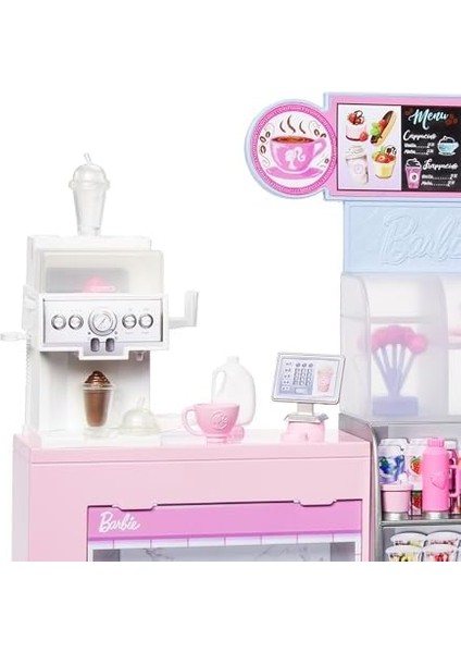 Kahve Dükkanı Kahve Dükkanı Oyun Seti Sarışın Barista, Kahve Makinesi ve 10'dan Fazla Aksesuar HXN94 fiyatları
