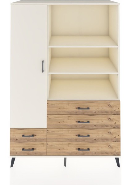 Kronos Dolap 7 Raflı 6 Çekmeceli Tek Kapaklı 132X59X195 Aytaşı-Aytaşı/çam