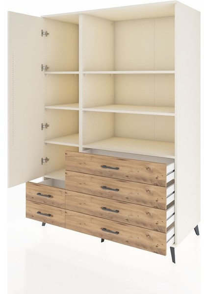 Kronos Dolap 7 Raflı 6 Çekmeceli Tek Kapaklı 132X59X195 Aytaşı-Aytaşı/çam modelleri