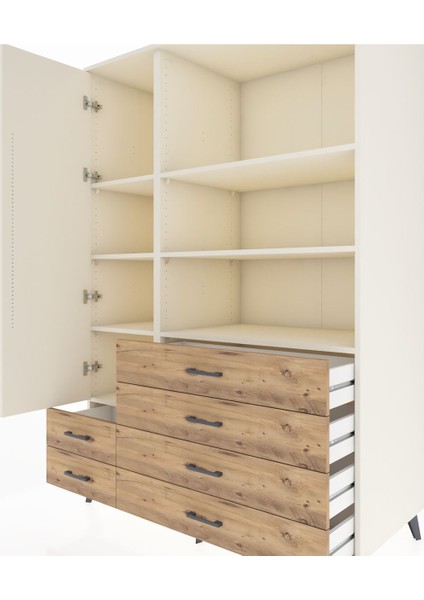 Kronos Dolap 7 Raflı 6 Çekmeceli Tek Kapaklı 132X59X195 Aytaşı-Aytaşı/çam fırsatları