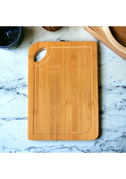 Bambu Kesme Tahtası Antibakteriel Yıkanabilir Doğrama Tahtası Dikdörtgen 34X24CM - B.EK-163