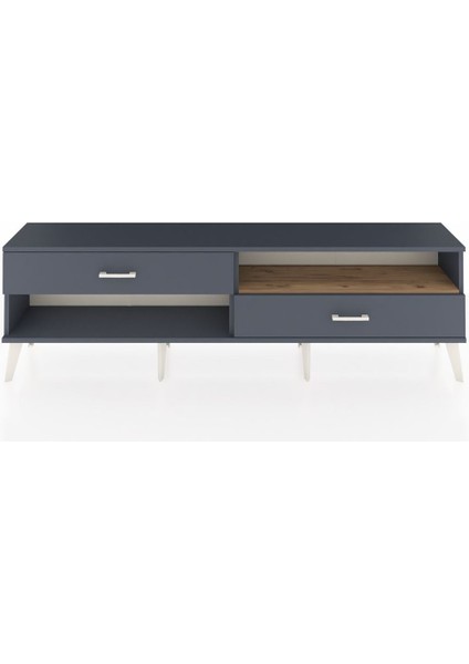 Arges Tv Ünitesi Tek Raflı 2 Çekmeceli 176X30X51 Antrasit-Çam/antrasit