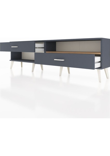 Arges Tv Ünitesi Tek Raflı 2 Çekmeceli 176X30X51 Antrasit-Çam/antrasit fırsatları