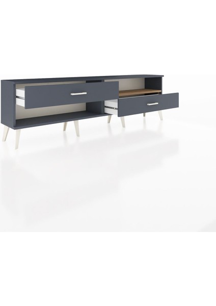 Arges Tv Ünitesi Tek Raflı 2 Çekmeceli 176X30X51 Antrasit-Çam/antrasit indirimleri