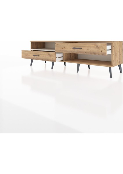 Hyperion Tv Ünitesi Tek Raflı 2 Çekmeceli 176X44X51 Çam-Aytaşı/çam modelleri
