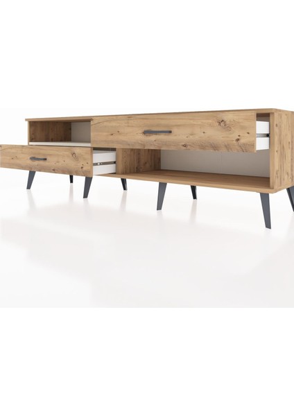 Hyperion Tv Ünitesi Tek Raflı 2 Çekmeceli 176X44X51 Çam-Aytaşı/çam fırsatları