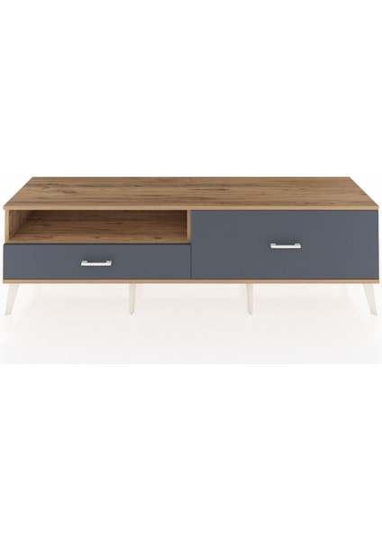 Hyperion Tv Ünitesi Tek Raflı 2 Çekmeceli 176X44X51 Çam-Çam/antrasit