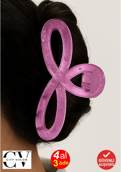 Simli Lavanta Renk Kurdele Model Mandal Toka 11 cm - Şık ve Dayanıklı