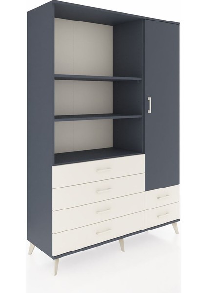 Hyperion Dolap 7 Raflı 6 Çekmeceli Tek Kapaklı 132X44X195 Antrasit-Antrasit/aytaşı fiyatları