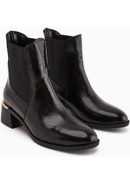 Verna Siyah Lastikli Kadın Topuklu Bot modelleri
