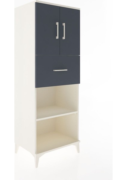 Hyperion Dolap 3 Raflı Tek Çekmeceli 2 Kapaklı 60X44X163 Aytaşı-Antrasit fiyatları