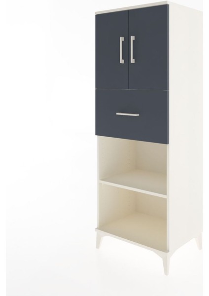 Hyperion Dolap 3 Raflı Tek Çekmeceli 2 Kapaklı 60X44X163 Aytaşı-Antrasit modelleri