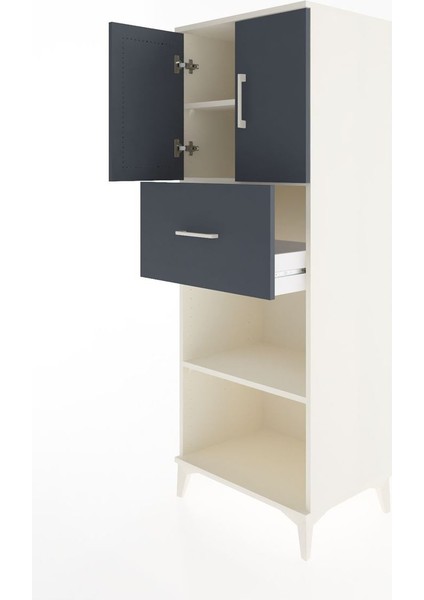 Hyperion Dolap 3 Raflı Tek Çekmeceli 2 Kapaklı 60X44X163 Aytaşı-Antrasit fırsatları