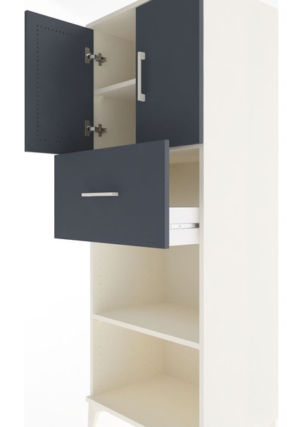 Hyperion Dolap 3 Raflı Tek Çekmeceli 2 Kapaklı 60X44X163 Aytaşı-Antrasit indirimleri