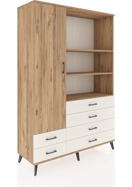 Hyperion Dolap 7 Raflı 6 Çekmeceli Tek Kapaklı 132X44X195 Çam-Çam/aytaşı fiyatları