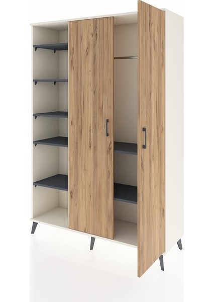 Hyperion Dolap 7 Raflı 2 Kapaklı Tek Askılı 132X44X195 Aytaşı-Çam/antrasit modelleri