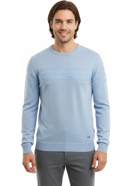 Erkek Sıfır Yaka Kazak Çelik Örgü Klasik Kalıp 5247C BGL-ST04858