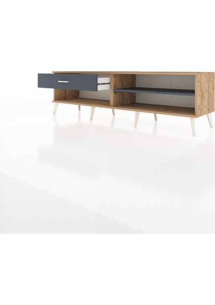 Hyperion Tv Ünitesi Tek Raflı Tek Çekmeceli 176X44X51 Çam-Antrasit/antrasit modelleri