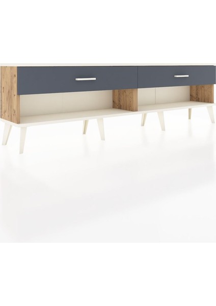 Arges Tv Ünitesi 2 Çekmeceli 176X30X51 Çam-Aytaşı/antrasit fiyatları