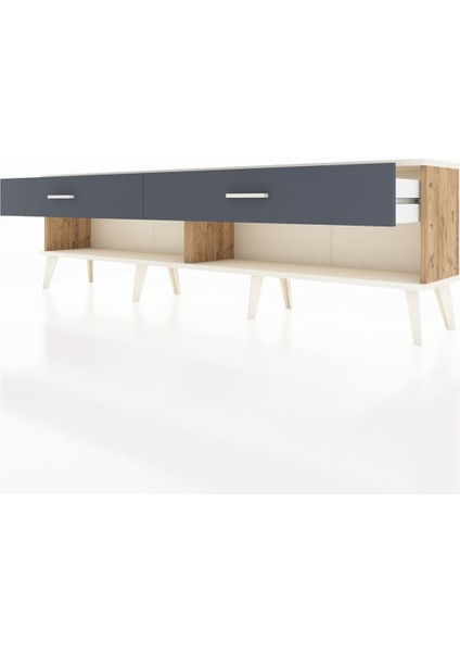 Arges Tv Ünitesi 2 Çekmeceli 176X30X51 Çam-Aytaşı/antrasit fırsatları
