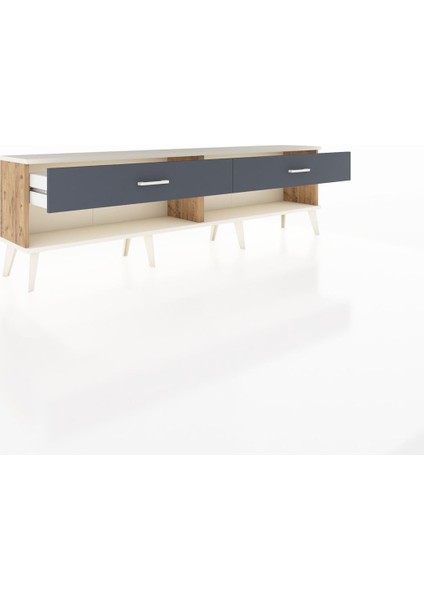 Arges Tv Ünitesi 2 Çekmeceli 176X30X51 Çam-Aytaşı/antrasit indirimleri