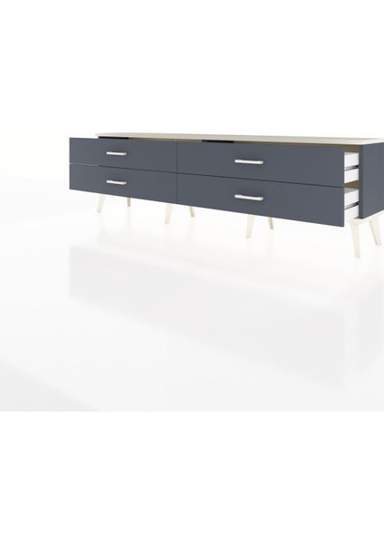 Arges Tv Ünitesi 4 Çekmeceli 176X30X51 Antrasit-Aytaşı/antrasit modelleri