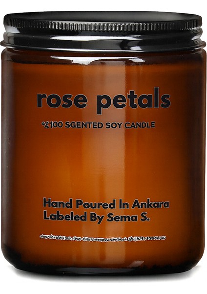 : Rose Petals : Amber Cam Kavanozda : Kokulu Soya Mum (Gül Yaprakları)
