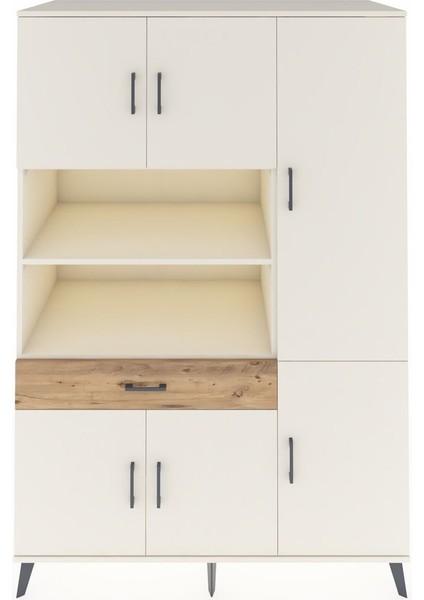 Kronos Dolap 10 Raflı Tek Çekmeceli 6 Kapaklı 132X59X195 Aytaşı-Aytaşı/çam