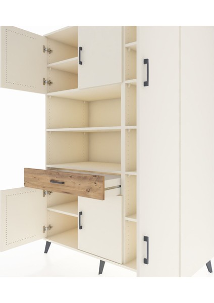 Kronos Dolap 10 Raflı Tek Çekmeceli 6 Kapaklı 132X59X195 Aytaşı-Aytaşı/çam fırsatları