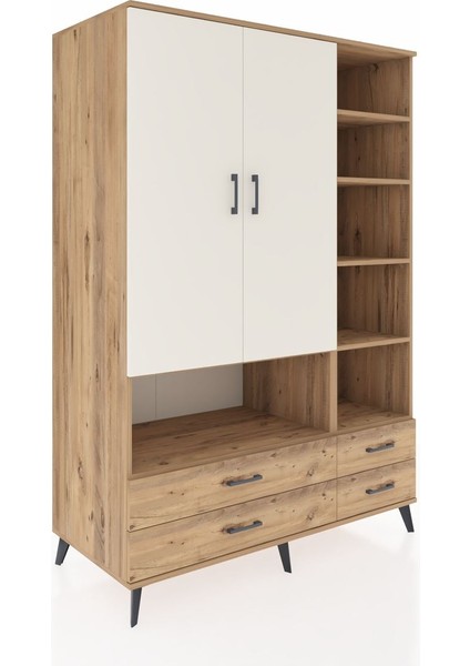 Kronos Dolap 10 Raflı 4 Çekmeceli 2 Kapaklı 132X59X195 Çam-Aytaşı/çam fiyatları